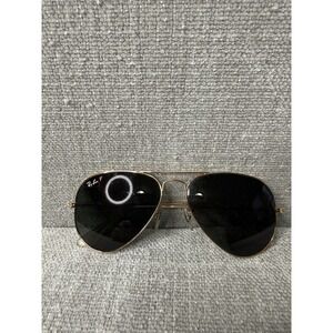 Ray-Ban P Aviator Large RB3025 Sunglasses Gold Metal Frames Polarized Lens *READ